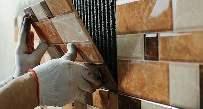 finishing a bathroom with new tiles